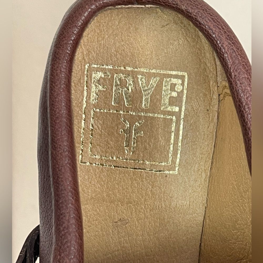Frye Carson belted harness mule in Chocolate Brown  rounded toe 8.5 - Picture 9 of 14